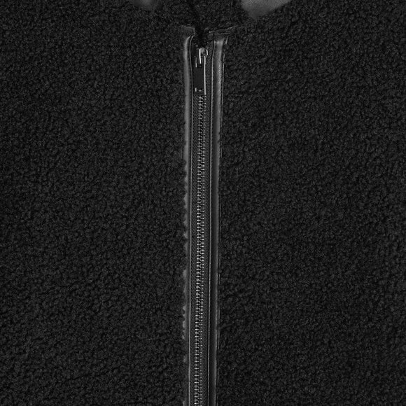 Black Sherpa Biker Jacket OAK + FORT - Picture 3 of 5